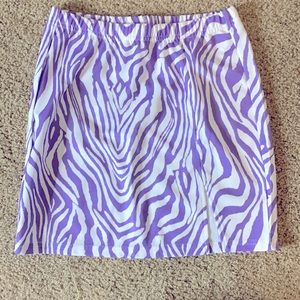 Mini skirt purple zebra pattern